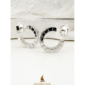 Сережки із білого золота у стилі Cartier